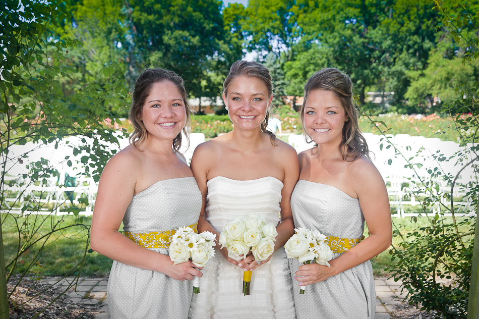 Bride and sisters/bridesmaids after ceremony