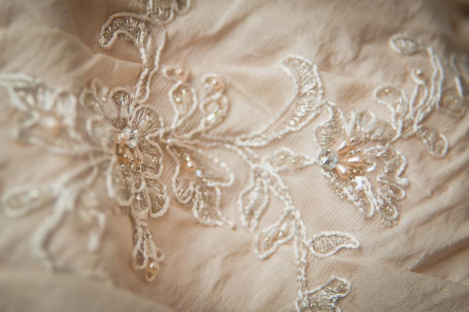 Embroidery detail of gorgeous wedding dress