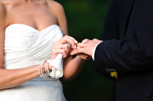 Close-up-wedding-rings-hands-during-ceremony