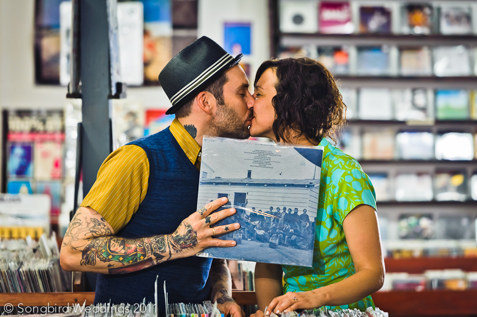 End of an Ear Kissing behind record during engagement session