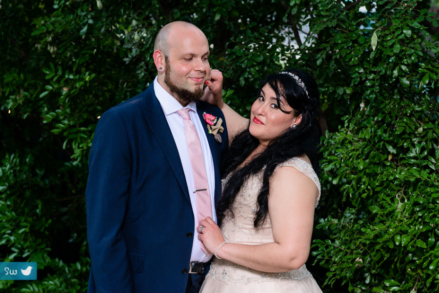 bride and groom at Allan House