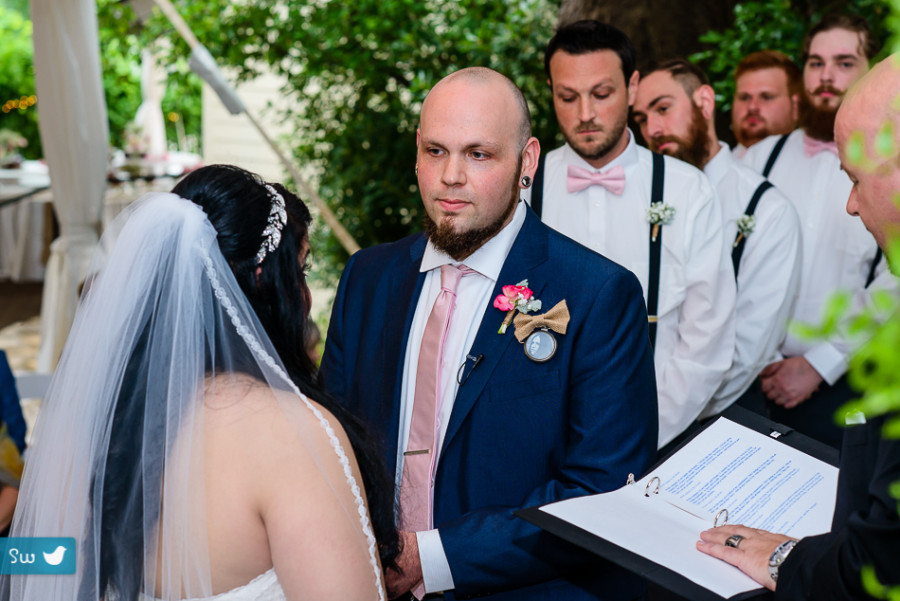 bride and groom during ceremony