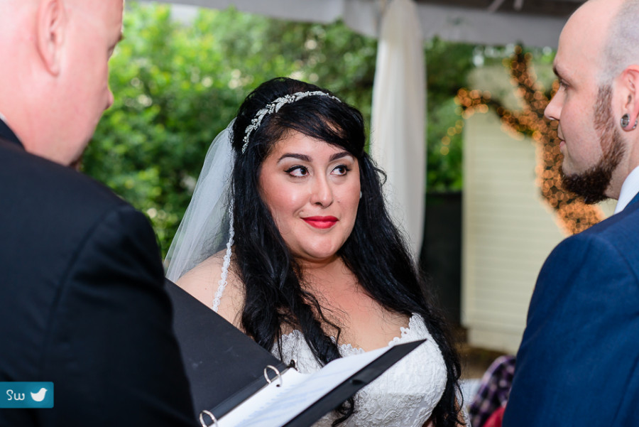 bride during ceremony