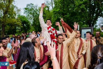 the Baraat, arrival of the Groom with the festivities at Hyatt Lost Pines Resort