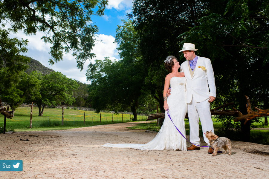 Portrait of bride and groom at Montesino Ranch by austin wedding photographer