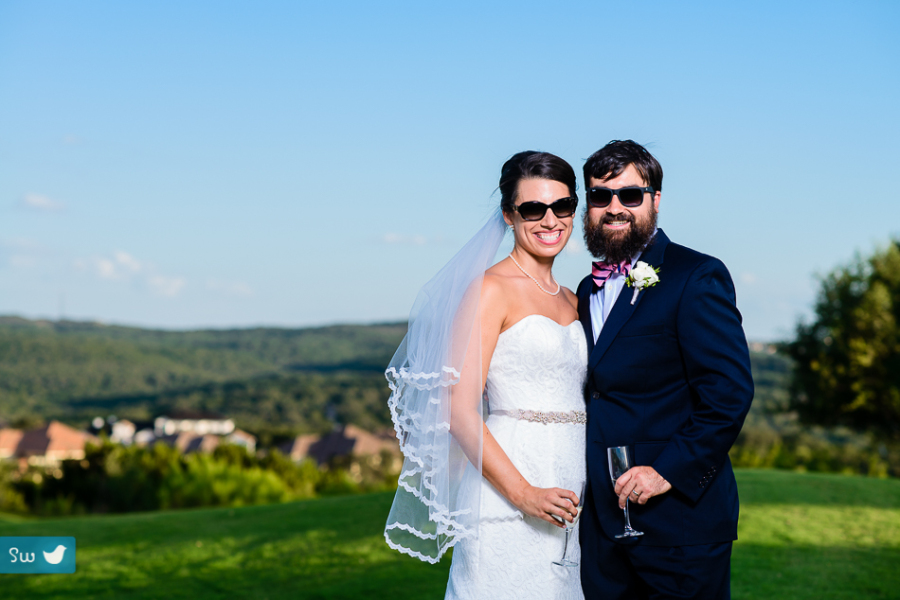 Portraits of the bride and groom at The UT Golf Club in Austin, Texas