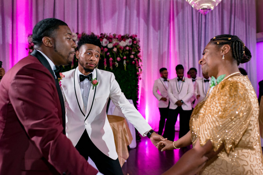 Black groom, african american wedding mother son dance by austin wedding photographers