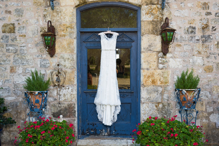 Wedding dress detail blue door le san michele austin wedding photographers