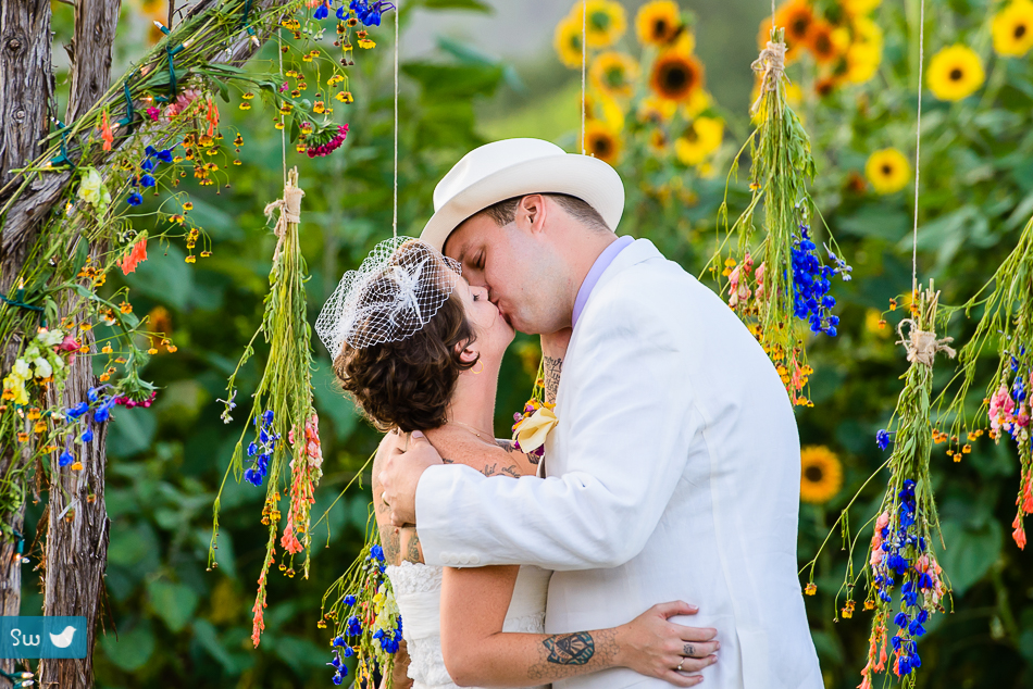 Ceremony kiss at Montesino Ranch by Austin Wedding Photographer