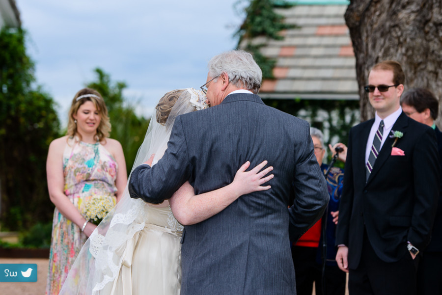 Father and bride by Austin Wedding Photographer at Barr Mansion