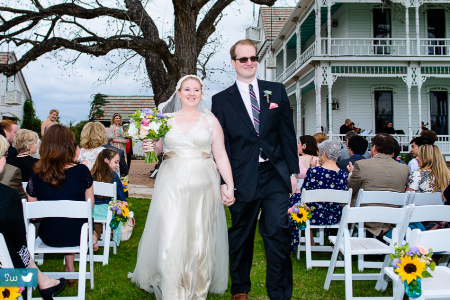 Ceremony exit by Austin Wedding Photographer at Barr Mansion