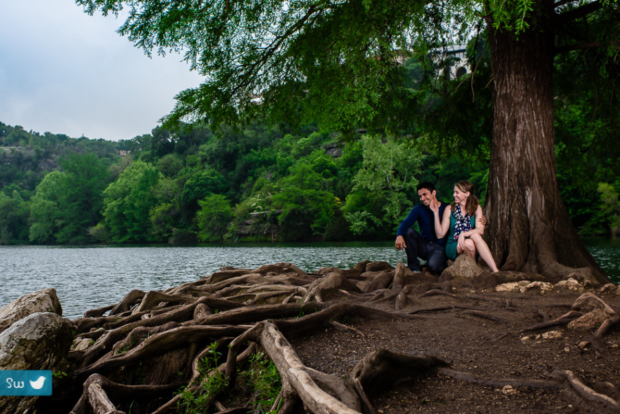 Red Bud Outdoor Engagement Photos by Austin Wedding Photographer