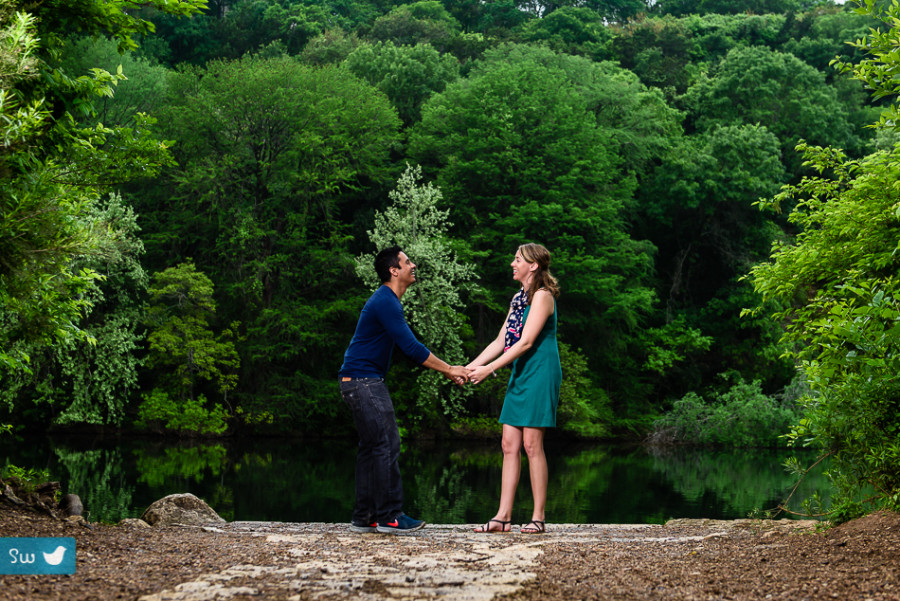 Outdoor Red Bud Engagement Photos by Austin Wedding Photographer