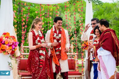 Indian Hindu wedding ceremony outside at Lost Pines Resort