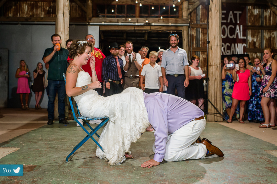 Garter search at Montesino Ranch by Austin Wedding Photographer