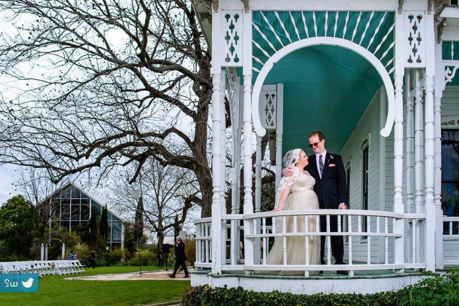 Portrait of bride and groom by Austin Wedding Photographer at Barr Mansion