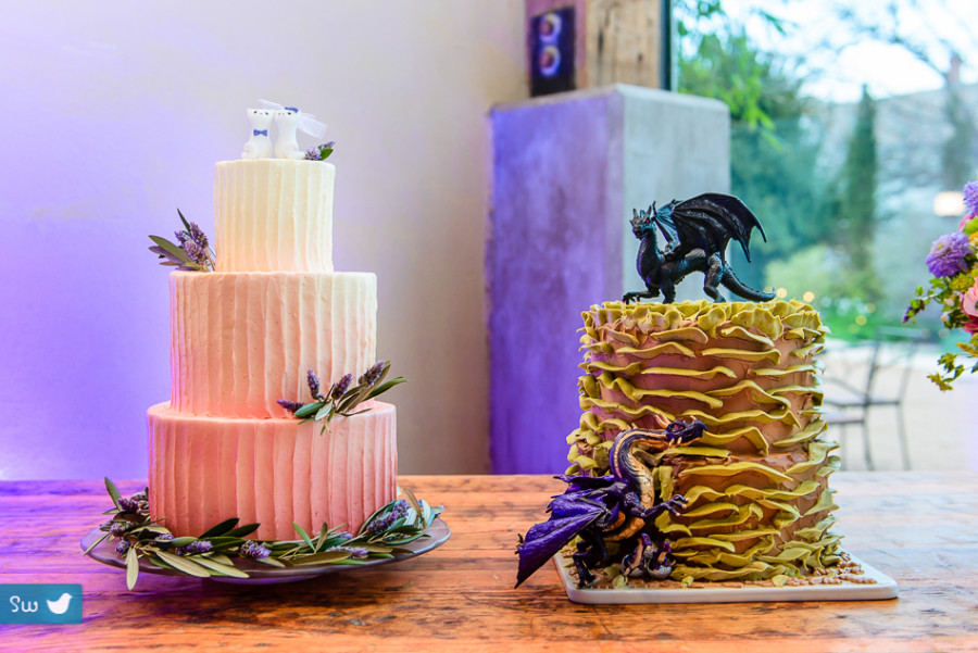 cat cake toppers by Portrait of bride and groom by Austin Wedding Photographer at Barr Mansion