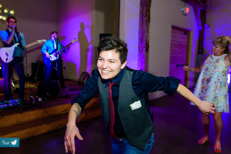 guest dancing by Austin Wedding Photographer at Barr Mansion