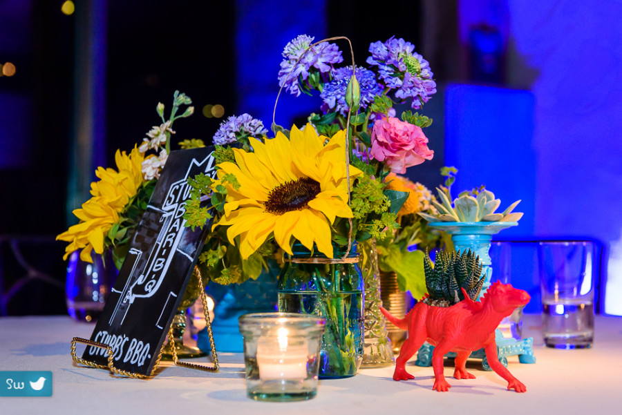 dinosaur planters by Austin Wedding Photographer at Barr Mansion