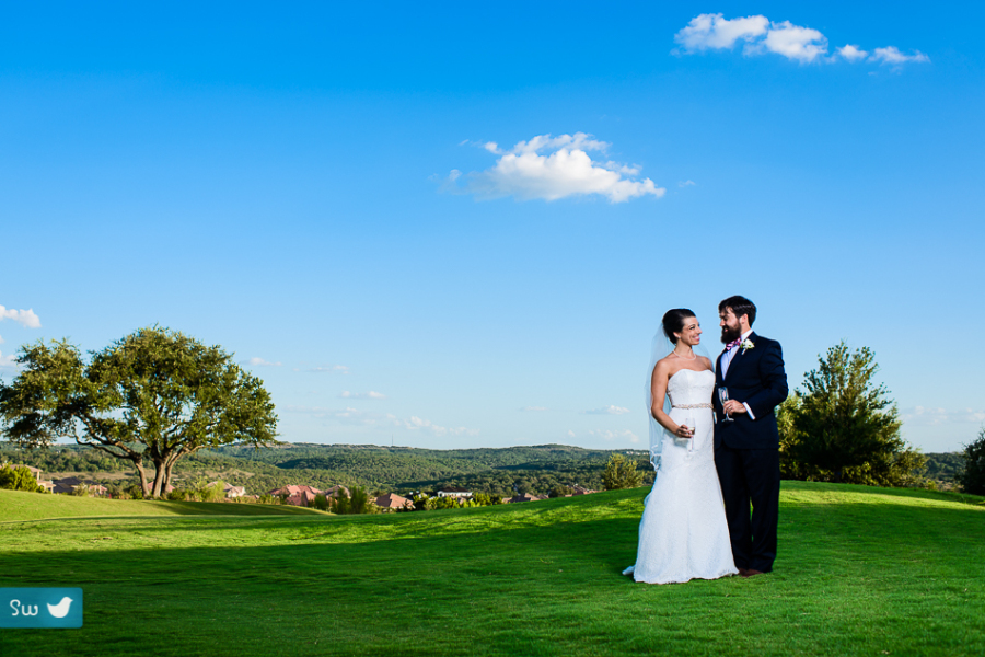 Portraits of the bride and groom at The UT Golf Club by Austin Wedding Photographer