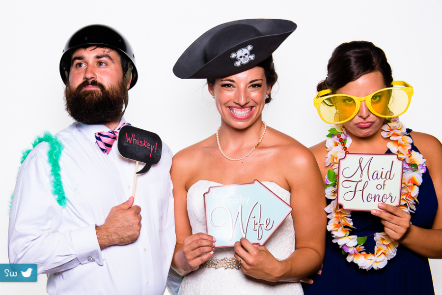 Wedding photo booth with bride and groom at UT Golf Club by Austin Wedding Photographer