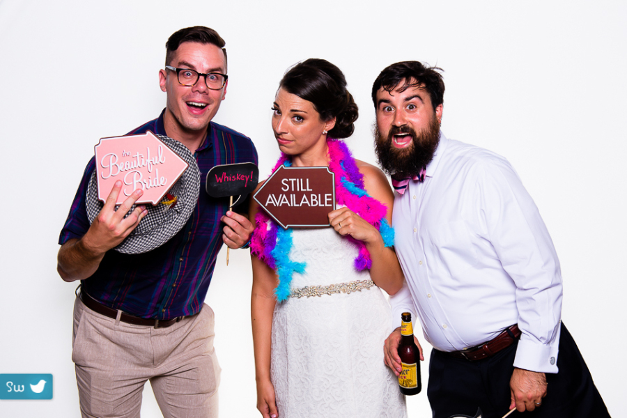 Wedding photo booth with bride and groom at UT Golf Club by Austin Wedding Photographer