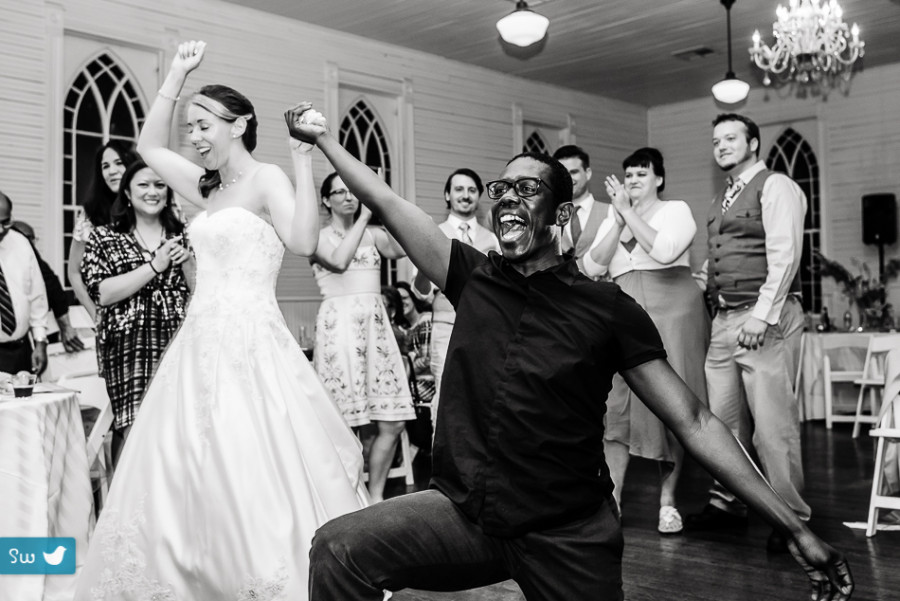 guest dancing with bride by austin wedding photographer