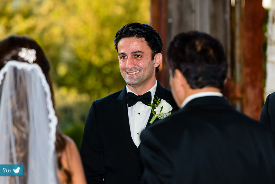 Groom waiting for bride by Austin Wedding Photographer