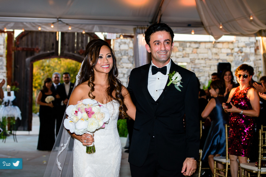 Bride and groom after ceremony by Austin Wedding Photographer