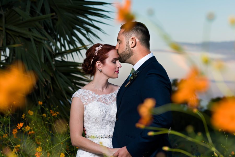 Austin wedding photographers fine art portrait outdoor flowers sunset Le San Michele