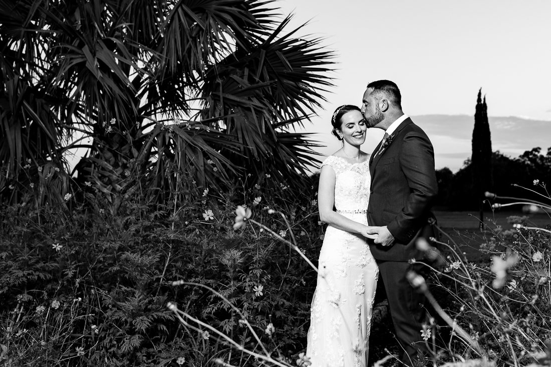 Austin wedding photographers portrait bride groom landscape le san michele sunset