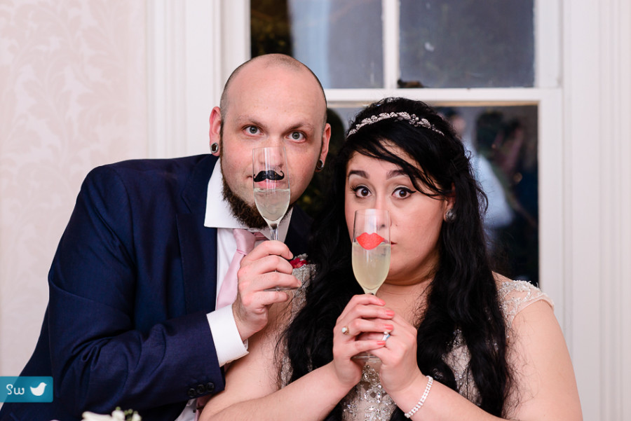 mustache and lipstick champagne glasses