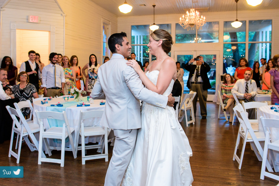 first dance with bride and groom by austin wedding photographer