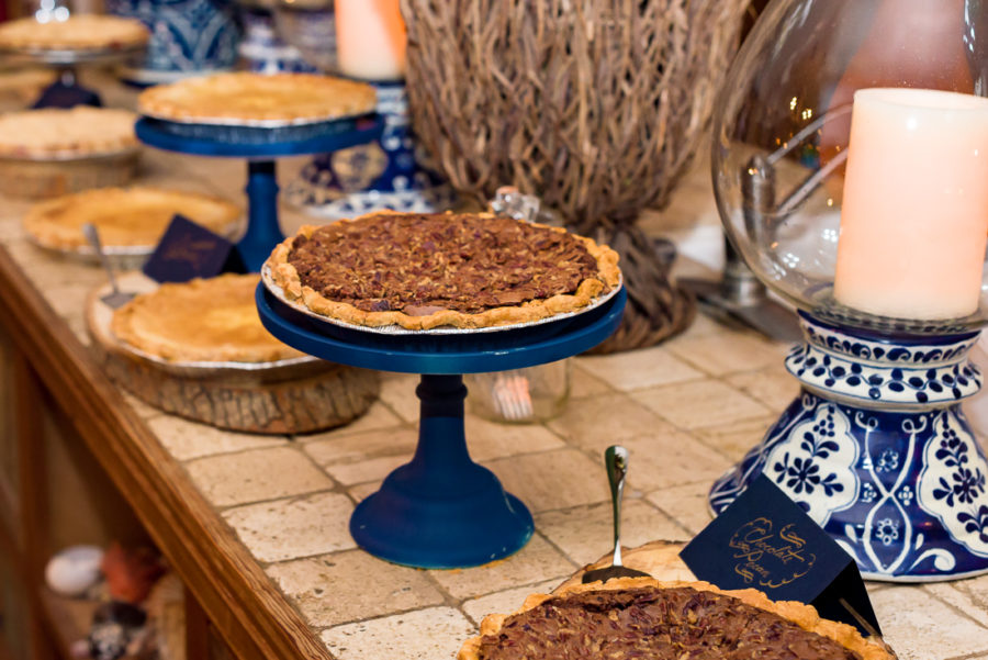 Dessert table pecan pies texas wedding austin photographers