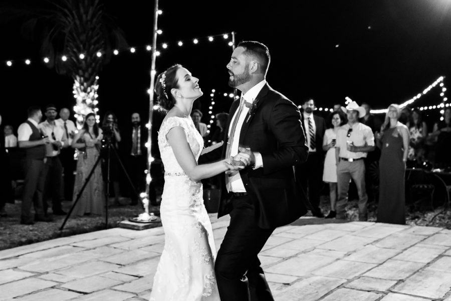 Le San Michele reception first dance floor night austin wedding photographers